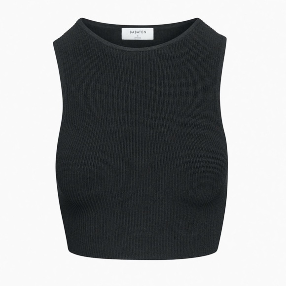 🆕 Aritzia Babaton Sculpt Knit Racer Cropped - Picture 5 of 10